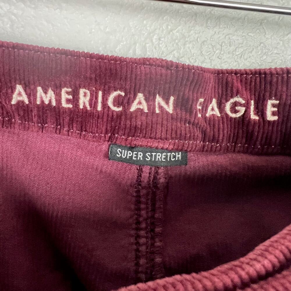 American Eagle Sz 12 X-Short Maroon Corduroy Curvy Hi-Rise Jegging Button Fly - Picture 8 of 10